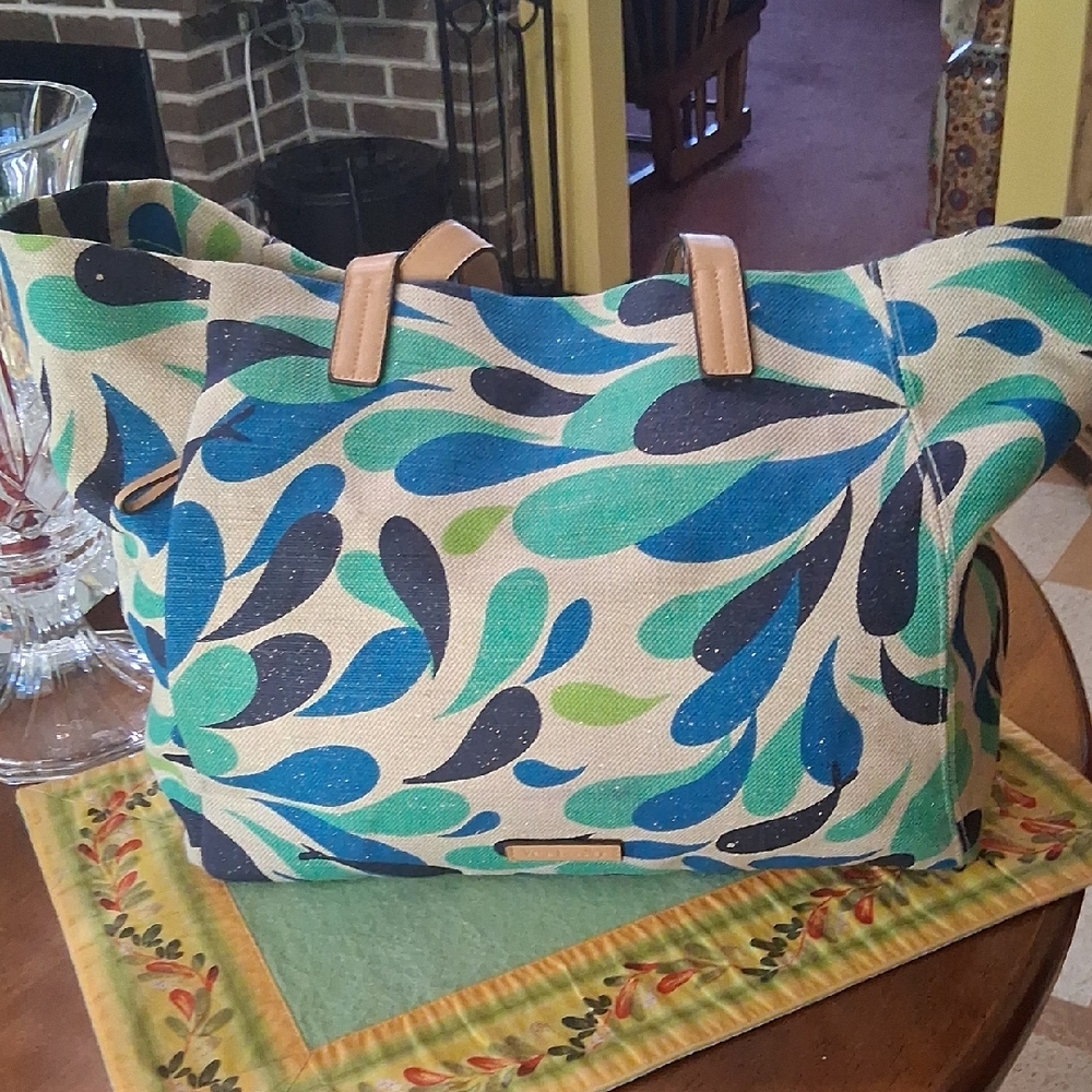 Vera Bradley Blue and Green Patterned Tote